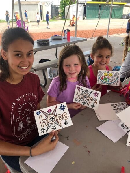 eco-art-camp girls at art camp